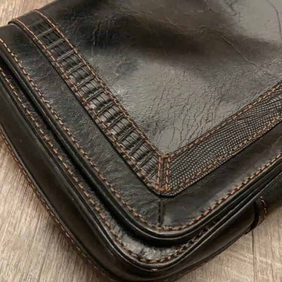 Ellen Tracy black leather shoulder bag purse - Picture 4 of 12